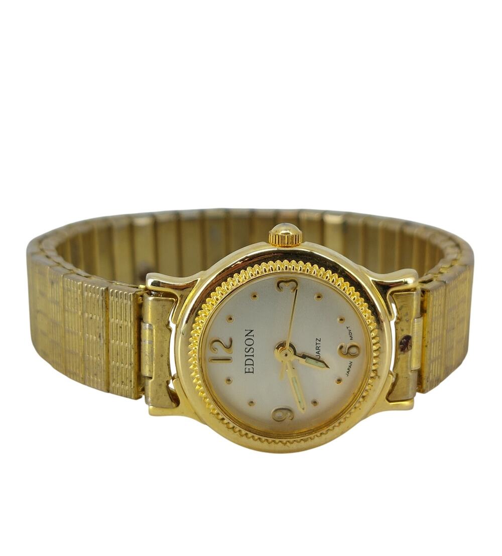 Edison Watch Gold Tone Bracelet Watch Wristwatch Japan Movt